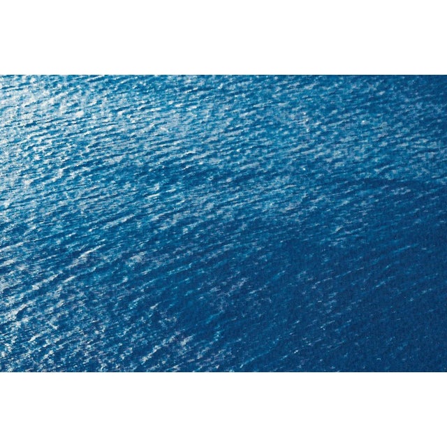 Art Deco "Smooth Bay in the Mediterranean" Contemporary Diptych on Watercolor Paper Cyanotype - Set of 2 For Sale - Image 3 of 11