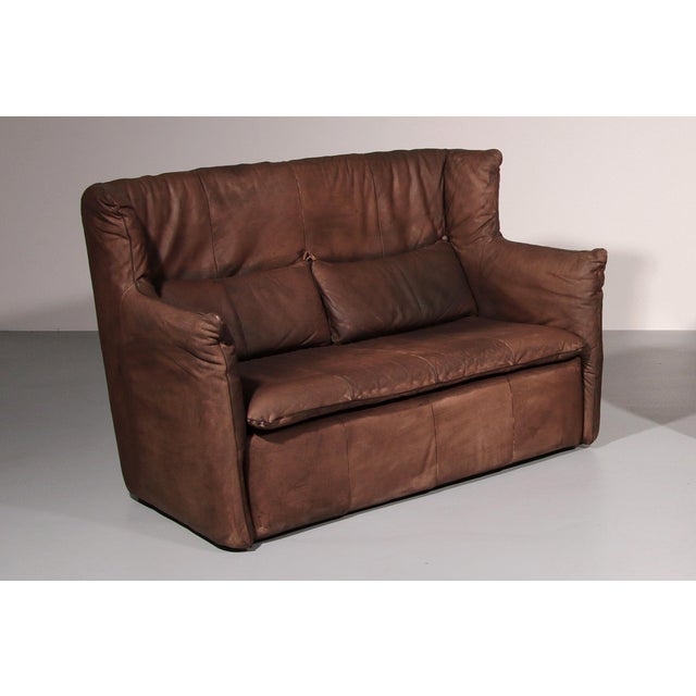 Animal Skin Patinated Leather Sofa by Gerard Van Den Berg for Montis, Netherlands, 1970s For Sale - Image 7 of 15