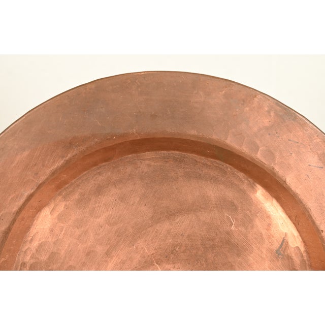 Roycroft Roycroft Style Arts & Crafts Hammered Copper Charger Plate or Tray For Sale - Image 4 of 12