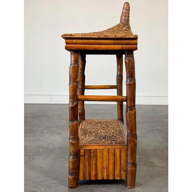 1970s Vintage Duquette Style Rattan Pagoda Hanging Shelf For Sale - Image 5 of 9