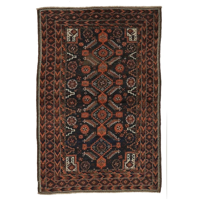 Textile Mid 20th Century Vintage Afghan Wool Rug For Sale - Image 7 of 7