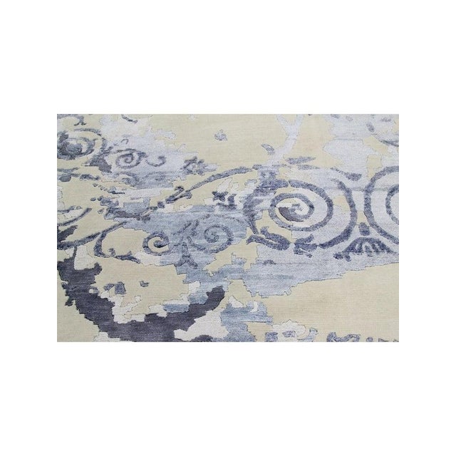 Gray 1990s Handwoven Contemporary Area Rug 9x12 For Sale - Image 8 of 11
