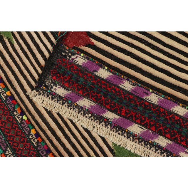 Vintage Afghan Kilim With Polychromatic Geometric Stripes, From Rug & Kilim For Sale In New York - Image 6 of 6