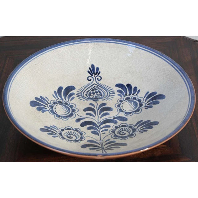 Mid 20th Century Vintage Decorative Moorish Bowl Blue and White For Sale - Image 5 of 13