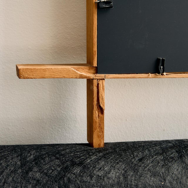 Vintage Oak Framed Mirror, 1960s For Sale - Image 3 of 10