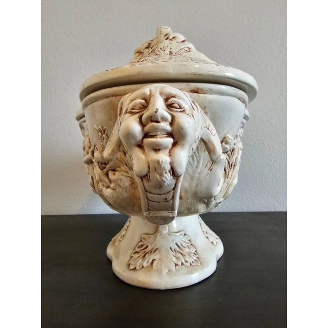 Large Vintage Italian Capodimonte Style Porcelain Covered Serving Dish For Sale In Dallas - Image 6 of 12