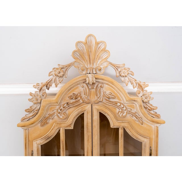 1970s Italian Style Carved 2 Door Hanging Wall Cabinet For Sale - Image 12 of 17