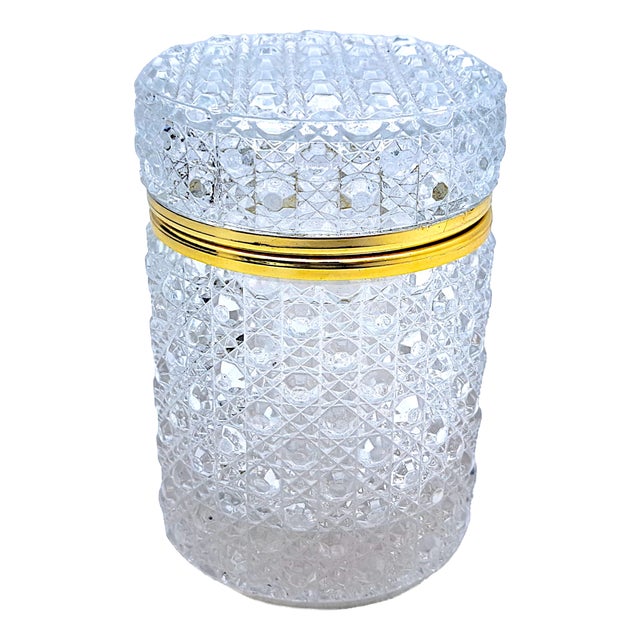 Cut Crystal Jewelry Box in the style of Baccarat, 1950s For Sale