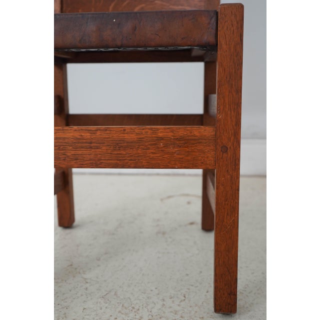 L& Jg Stickley Antique Mission Oak Spindle Back Chair For Sale - Image 14 of 18