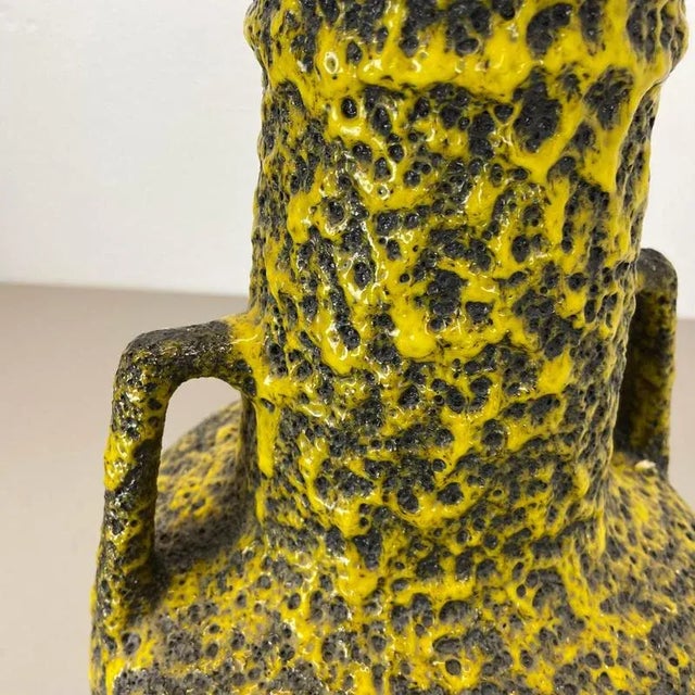 Yellow Large Fat Lava Pottery Vase from Fohr Ceramics, Germany, 1970s For Sale - Image 8 of 18