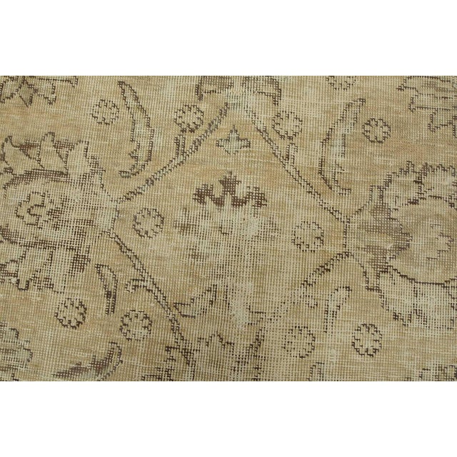 Beige Tabriz Rug 9’7” X 11’9” Beige Wool Vintage Distressed Hand-Knotted Carpet For Sale - Image 8 of 15