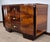 A rare venetian art deco sideboard in fine woods such as burl and walnut plume and trim in blonde walnut, with rosewood...