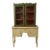 Vintage Painted Farmhouse Kitchen Hutch With Glass Doors For Sale