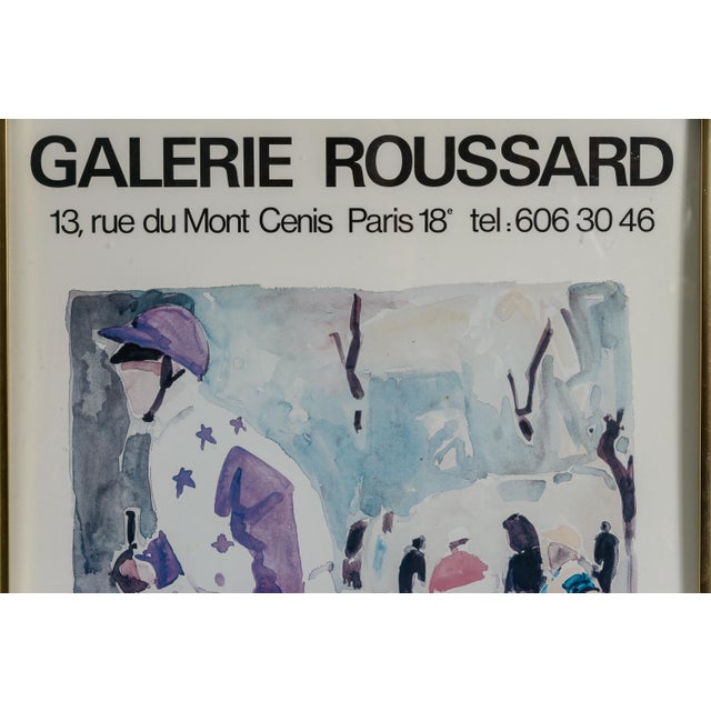 This is an original vintage French art exhibition poster from 1977. It features a colorful watercolor painting by French...