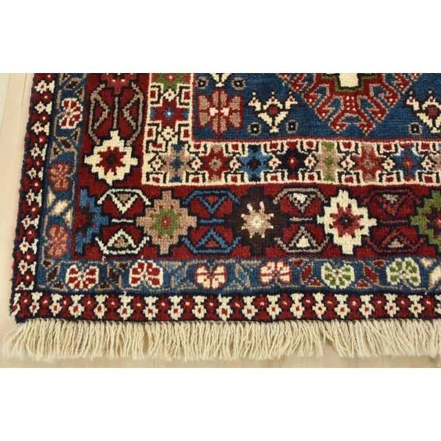 Yalameh Rug 4'11'' X 6'7'' Multicolor Wool Vintage Tribal Hand-Knotted Carpet For Sale - Image 11 of 14