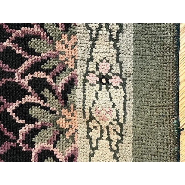 20th Century Austrian Green and Purple Savonnerie Rug, 1920 For Sale - Image 11 of 16