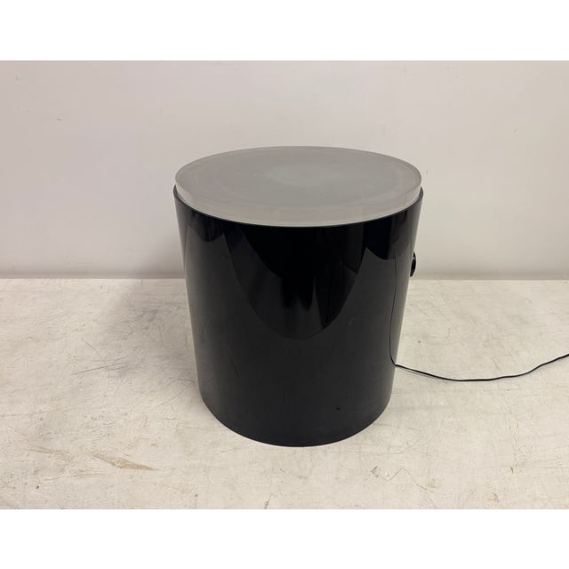 Illuminated Acrylic Drum Table by Karl Springer, 1980s For Sale - Image 3 of 12