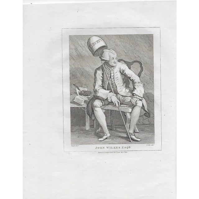 "John Wilkes" satirical engraving by William Hogarth (1697-1764). Wilkes published the North Briton newspaper. The North...