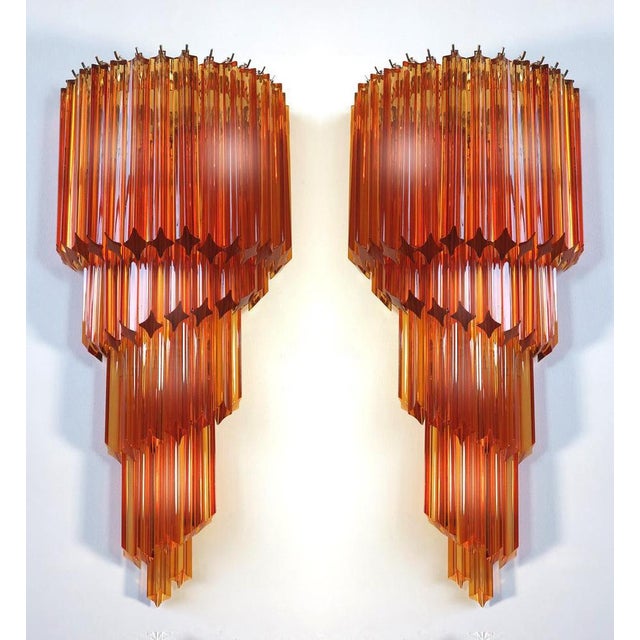 Venetian Wall Sconces in Murano, 1980s, Set of 2 For Sale - Image 4 of 9