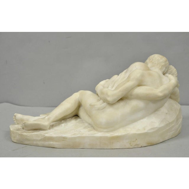 Stephan Abel Sinding (1846-1922) "Lovers Couple" Alabaster Marble Sculpture For Sale - Image 13 of 18
