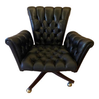 Edward Wormley Leather Desk Chair For Sale