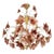 Large Murano Style Brown Flower Bouquet Chandelier With 4 E27 Bulbs. Hand-Blown Glass Flowers, Restored , Rare Italian Vintage For Sale
