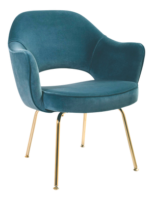 Saarinen Executive Arm Chair in Pavo Velvet, Gold Edition
