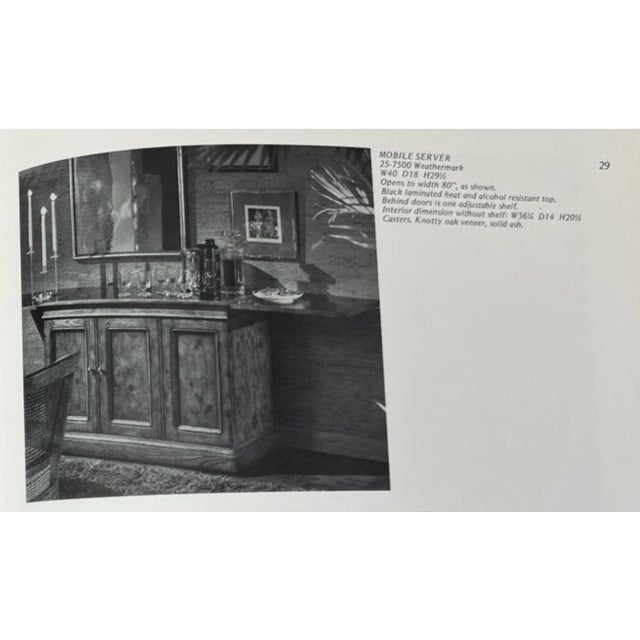 1970s Henredon Artefacts Oak Fliptop Bar Cart, Attributed For Sale - Image 10 of 10