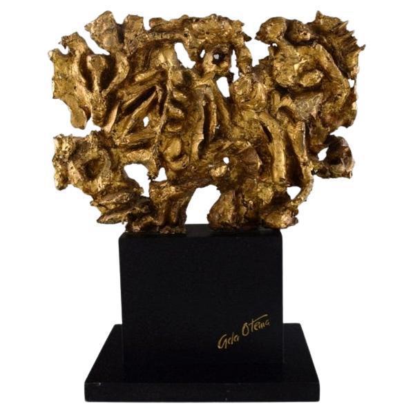 Large Gold Metal on Marble Plinth Sculpture For Sale - Image 9 of 9