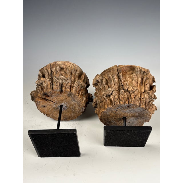 Antique Carved Wooden Corinthian Capitals, 1880, Set of 2 For Sale - Image 12 of 16
