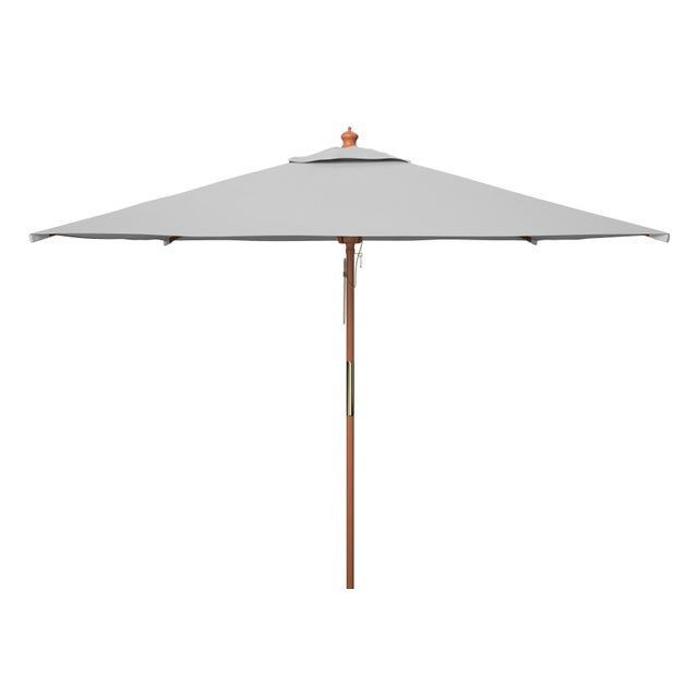 Spritely Home Velop 7.5Ft Squre Wooden Pulley Market Umbrella (No Tilt), Grey For Sale - Image 4 of 4