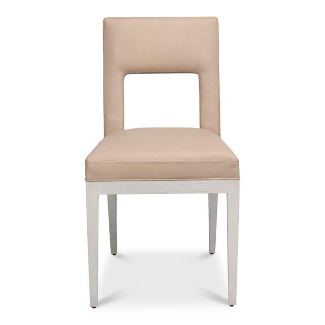 2020s Keyhole Back Leather Dining Chairs, Set of 2 For Sale - Image 5 of 12