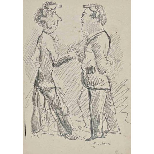Mino Maccari, The Duel, 1935, Pencil For Sale