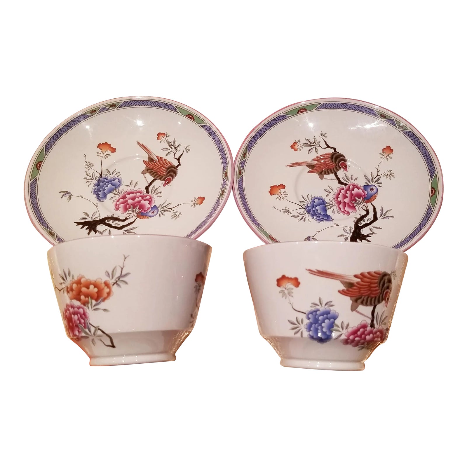Vintage Spode 1980 Prince Regent Tumbledown Dick Tea Cups and Saucers ...