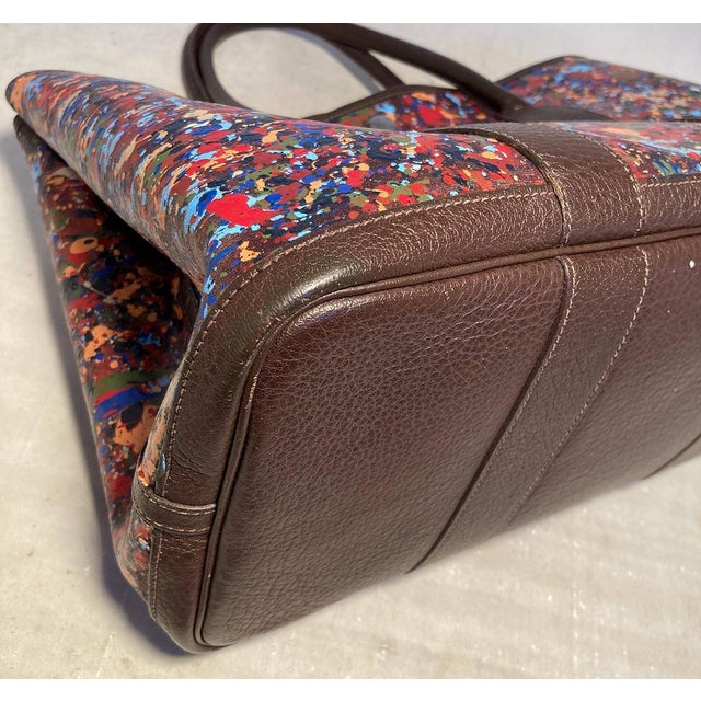 2000 - 2009 Hermes Pointillism Hand Painted Garden Party 35 Tote For Sale - Image 5 of 12