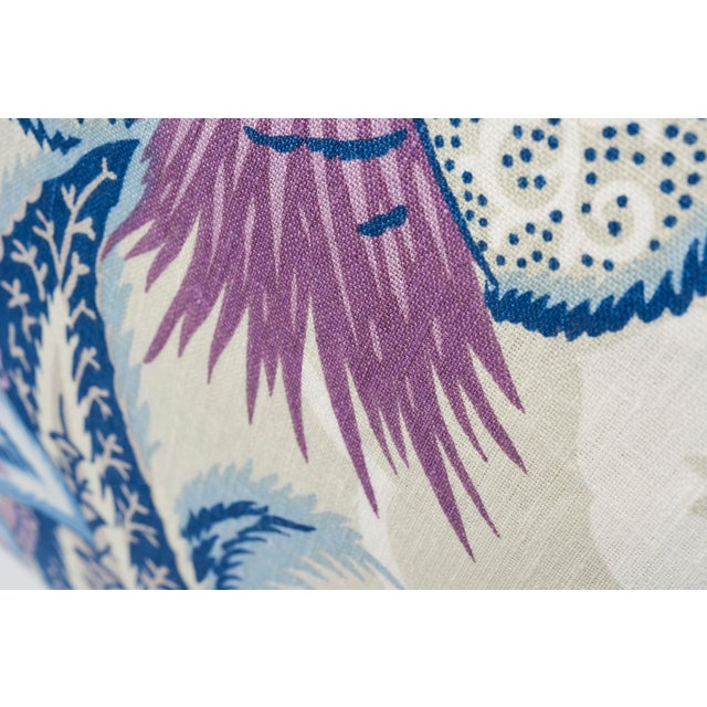 2010s Schumacher Zanzibar Linen Print Double-Sided Pillow in Hyacinth For Sale - Image 5 of 7