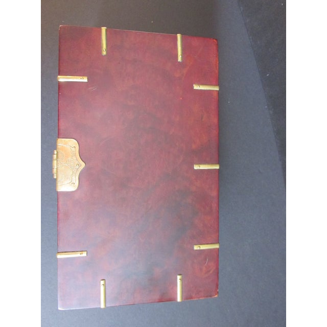 Late 20th Century Chinese Burlwood Keepsake Box With Brass Fittings and