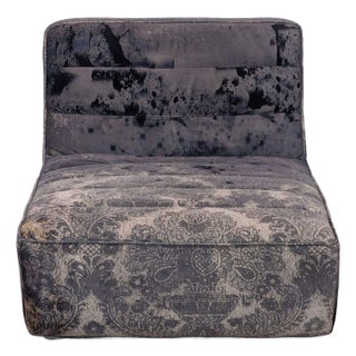 Timothy Oulton Shabby Velvet Lounge Chair For Sale