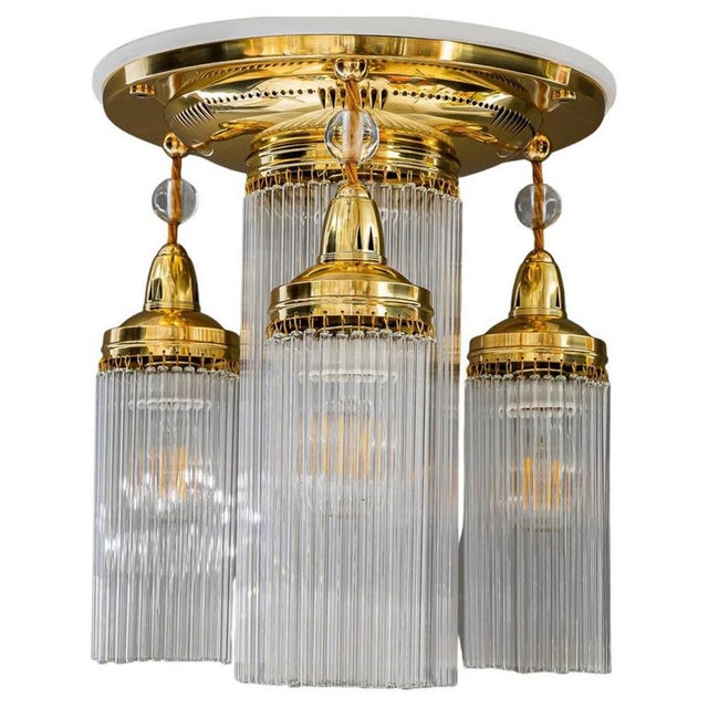 Art Deco Ceiling Lamp with Glass Sticks, 1920s For Sale - Image 17 of 17