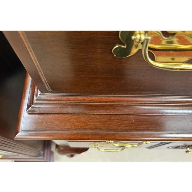 1990s Henkel Harris Solid Mahogany Highboy Model No. 145, 146, and 147 For Sale - Image 16 of 18