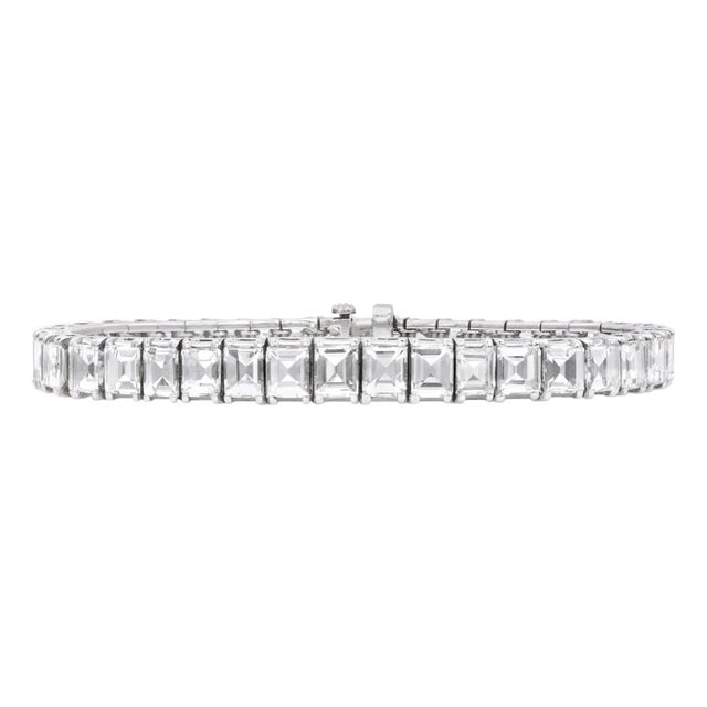 1920s 21.65 Carat Diamond and Platinum Bracelet For Sale