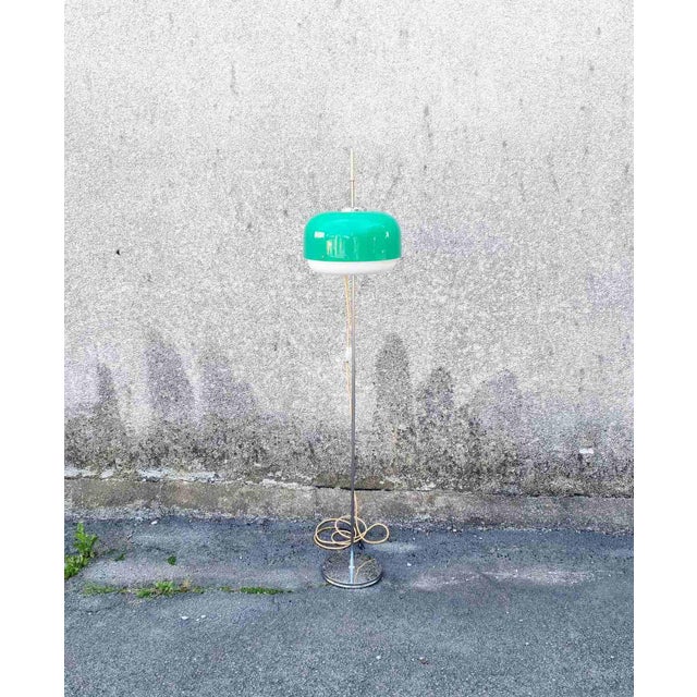 Mid-Century Green Medusa Floor Lamp by Luigi Massoni for Guzzini, Italy, 1970s, in Very Good conditions. Designed 1970 to...