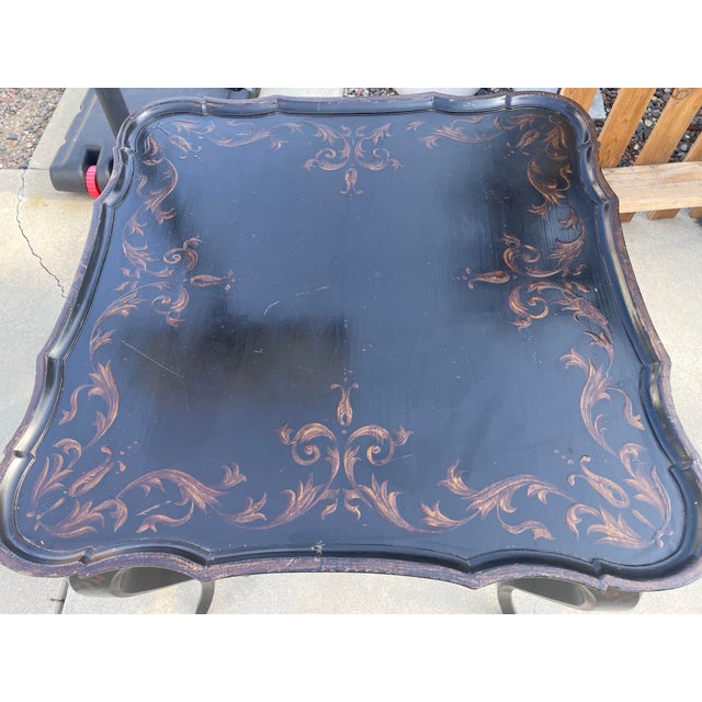 1980s Attributed to Michael Taylor Black Pavillion Side Table For Sale - Image 16 of 17