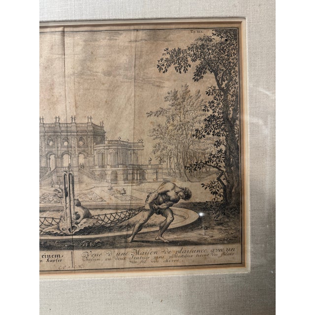 Printmaking Materials Antique Gilt Framed Litho Book Print View of the Garden Building j.b. Fischer Von Erlach For Sale - Image 7 of 10