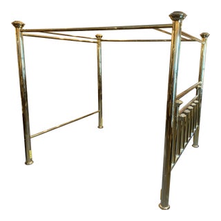 1970s Hollywood Regency Brass Queen Bedframe For Sale
