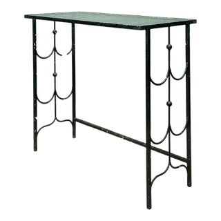 Vintage Iron and Glass Console Table For Sale