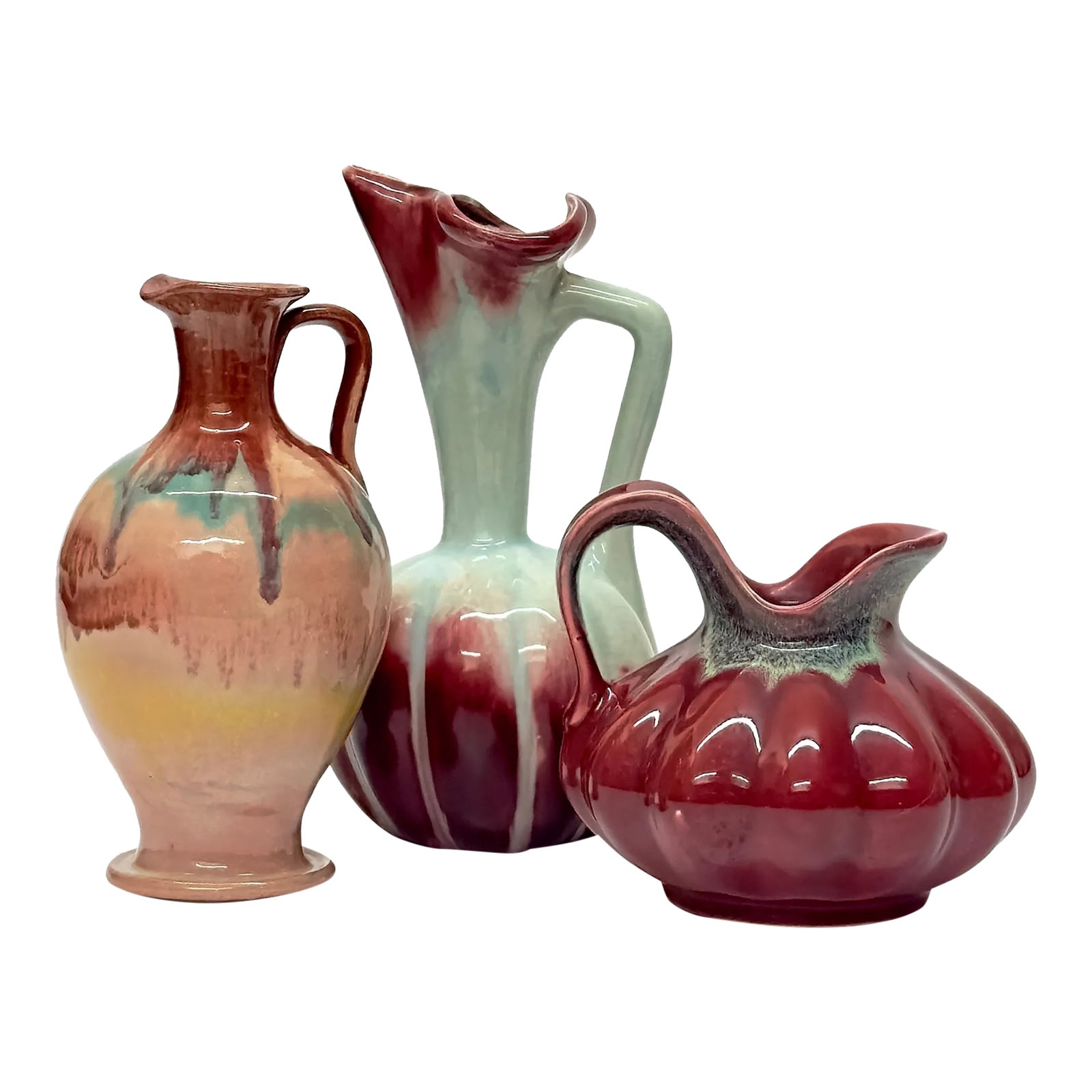 Raspberry, Mint & Mandarin Artisanal Pitcher Curation - Group of 3 ...