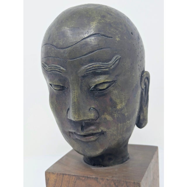 Late 19th Century Chinese Buddhist Bronze Luohan Head For Sale - Image 9 of 9