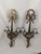 Vintage Ornate Gold-Tone Two-Light Wall Sconces With Shades - Pair For Sale - Image 14 of 18