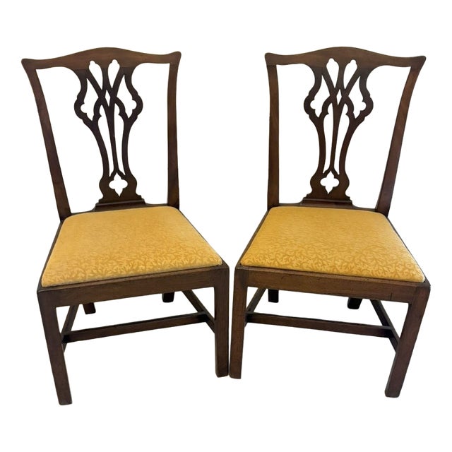 Antique Georgian English Mahogany Side Chairs, 1820, Set of 2 For Sale